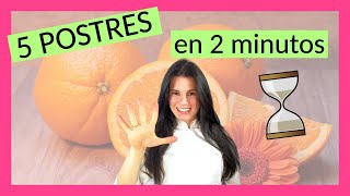 5 postres con FRUTA  Muy FÁCILES y RÁPIDOS  Cómo hacer POSTRES SALUDABLES SIN AZÚCAR 004 [upl. by Anelagna17]