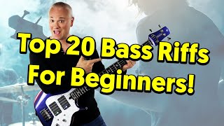 Top 20 MUST KNOW Bass Riffs For Beginners tabs amp tutorial [upl. by Airot]