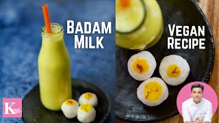 गरमा गरम केसर वाला दूध Kesar Badam Milk  How to make Almond Milk  Kunal Kapur Healthy Vegan Recipe [upl. by Herr583]