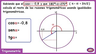 Calcular Seno y Tangente sabiendo Coseno [upl. by Inod]