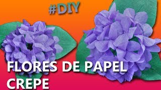 COMO HACER FLORES DE PAPEL CREPE fáciles y bonitas  Paso a paso [upl. by Yelrah76]