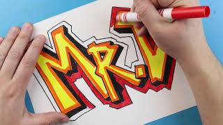 GRAFFITI NAME ART LESSON [upl. by Suiratnauq]