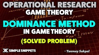 Dominance method in Game Theory Solved Problem  Operations Research [upl. by Teri]