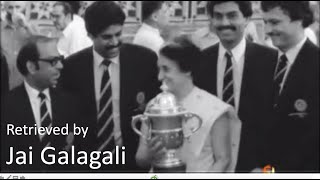 1983 World cup winners Indira Gandhi celebrates with Kapil Dev and co [upl. by Aneroc453]