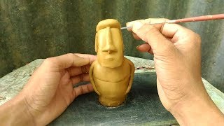 Make Moai from clay 75 [upl. by Lora]