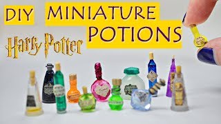 DIY Miniature Harry Potter inspired Potion Bottles [upl. by Acisseg93]