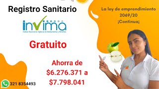 Registro sanitario INVIMA gratuito [upl. by Ring]