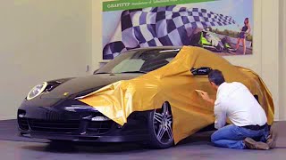 Wrapping Porsche Car wrapping in AutoWrap [upl. by Anihsak]