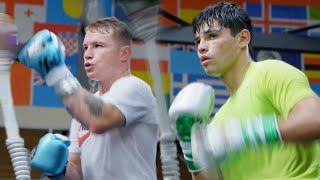 Training Camp Day 1 Sparring at Canelo Álvarezs Gym  Ryan Garcia Vlogs [upl. by Eellac613]