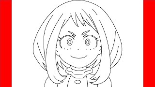 How To Draw Ochaco Uraraka From My Hero Academia  Step By Step Drawing [upl. by Kaiulani285]