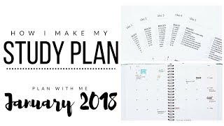 How I make my study plan  Setting goals amp Monthly overview  January 2018 plan with me  studytee [upl. by Vernor]