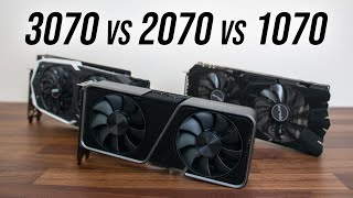 RTX 3070 vs RTX 2070 vs GTX 1070  3 Generation GPU Comparison [upl. by Aynotal]