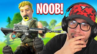 Typical Gamer REACTS to his FIRST GAME of Fortnite Battle Royale [upl. by Oznerol31]