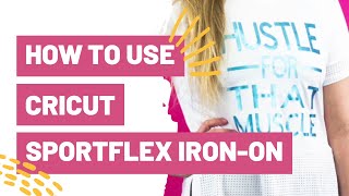 How To Use Cricut SportFlex IronOn  DIY Workout Shirts [upl. by Anilas260]