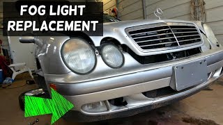 MERCEDES CLK W208 W210 FOG LIGHT BULB REPLACEMENT REMOVAL [upl. by Ocirne]