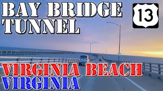 Chesapeake Bay Bridge Tunnel  Underwater  Virginia Beach  Virginia  4K Infrastructure Drive [upl. by Jaime310]