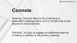 Connote Meaning [upl. by Nauq]