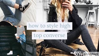 how to style high top converse 25 ways [upl. by Yslek]