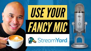 Streamyard Tutorial 2023  Connect your External Mic to LiveStream [upl. by Icnarf]