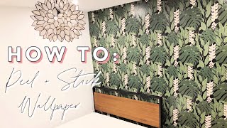 How To Install Peel and Stick Wallpaper  RENTER Friendly Decor [upl. by Halludba]