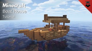 Minecraft How to Build a Boat House  Small Boat Tutorial [upl. by Cristin]