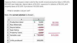 Calculating variable costs per unit [upl. by Graf]