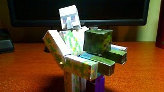 How to Make A Minecraft Papercraft Bendable Iron Golem [upl. by Brandise639]