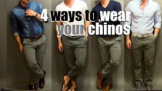 4 Ways To Wear Your Chinos  A Chino Tutorial [upl. by Essirehs]