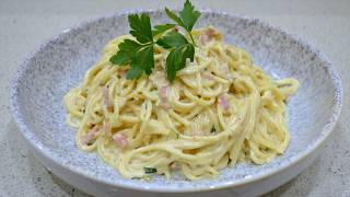 Easy Cheesy Creamy Spaghetti Carbonara NonTraditional [upl. by Friedman]