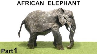 Origami African Elephant tutorial Shuki Kato part 1 折り紙 アフリカゾウ Afrikanischer Elefant elefante [upl. by Orman24]