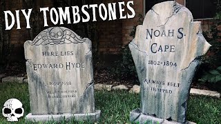 How to make Tombstones 💀 DIY Halloween Props [upl. by Yemane]