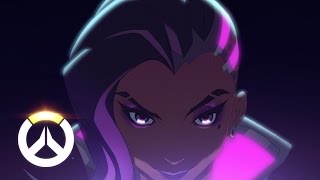 NEW HERO – NOW PLAYABLE Sombra Origin Story  Overwatch [upl. by Eldnek]