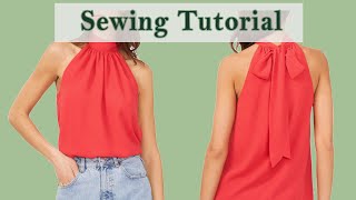 Sewing Halter Top Sewing Tutorial [upl. by Annabel]