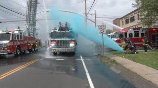 South FarmingdaleNY Fire Department Ladder 978 Wetdown 6318 [upl. by Kowtko509]