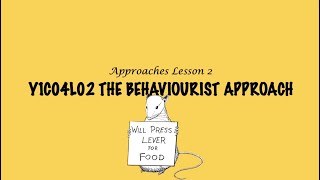 ALevel Psychology AQA Approaches  The Behaviourist Approach [upl. by Zola]