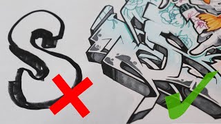 How to draw graffiti letter S [upl. by Nader]