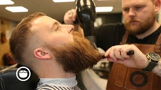 Viking Style Beard Trim with Choppy Top Haircut [upl. by Hairahcaz]