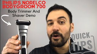 Philips Norelco Bodygroom 7000 Body Trimmer and Shaver Demo [upl. by Nihsfa]