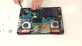 ASUS TUF Gaming FX505  disassembly and upgrade options [upl. by Atikal587]