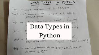 DATA TYPES IN PYTHON  Simplest Introduction [upl. by Okomot]