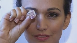 60m pink diamond goes up for auction making Kim Kardashians engagement ring look small [upl. by Nhguaved377]