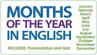 Months in English  Learn English Vocabulary  Basic English  Months Pronunciation amp Quiz [upl. by Tolland]