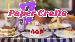 DIY  How to Make  7 Paper Crafts  Food Stuff [upl. by Brion]