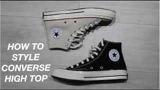 HOW TO STYLE CONVERSE HIGH TOPS  CONVERSE OUTFIT IDEAS [upl. by Ecnarret]