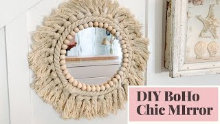 DIY Room Decor BoHo Chic Style Mirror  EASY PROJECT [upl. by Megargee]