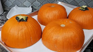 ROASTED PUMPKINS  How To Cook Pumpkins  Easy Baked Pie Pumpkins [upl. by Retsae384]