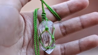 tutorial piedra engarzada en macramé wrap stone macramé [upl. by Arimahs]