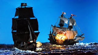 Realistic Diorama quotPirate Battleshipquot How to make Epoxy resin art [upl. by Itnahs]