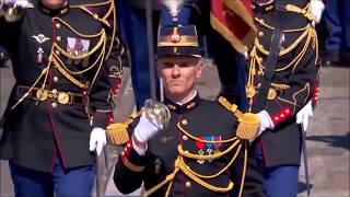 Hell March  Parade of the French Armed Forces during the Bastille Day  Macron and Trump [upl. by Yelhak134]