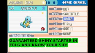 GUARANTEED SHINY STARTER IN POKEMON FIRE RED AND LEAF GREENHow to RNG Starters and SID in FRLG [upl. by Seagraves]